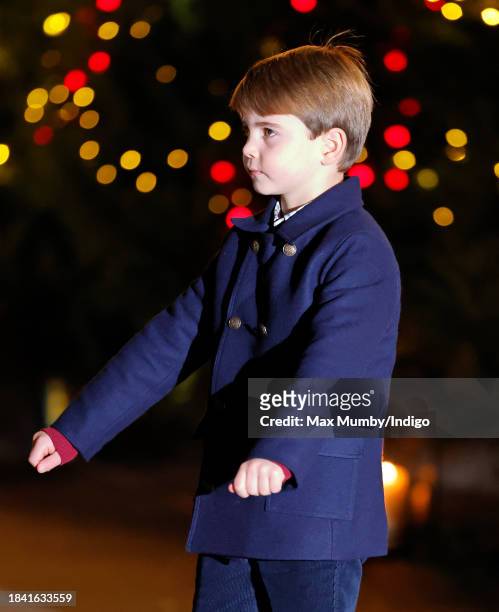 Prince Louis of Wales attends The 'Together At Christmas' Carol Service at Westminster Abbey on December 8, 2023 in London, England. Spearheaded by...