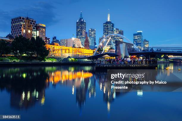 reflections of melbourne - presente stock pictures, royalty-free photos & images