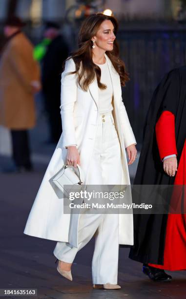 Catherine, Princess of Wales attends The 'Together At Christmas' Carol Service at Westminster Abbey on December 8, 2023 in London, England....