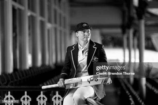 Alyssa Healy poses during a portrait session ahead of her announcement as captain of the Australian women's cricket team across all three formats, at...