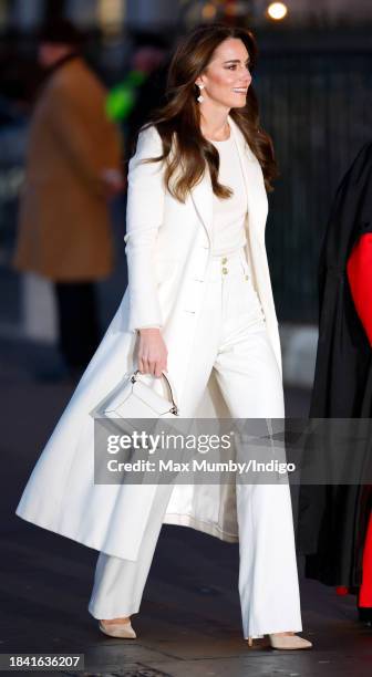 Catherine, Princess of Wales attends The 'Together At Christmas' Carol Service at Westminster Abbey on December 8, 2023 in London, England....