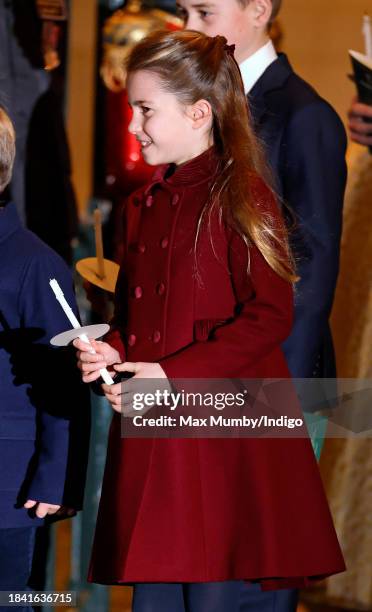 Princess Charlotte of Wales attends The 'Together At Christmas' Carol Service at Westminster Abbey on December 8, 2023 in London, England....