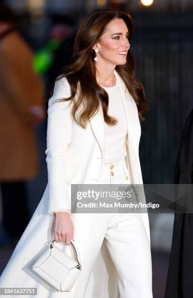 Catherine, Princess of Wales attends The 'Together At Christmas' Carol Service at Westminster Abbey on December 8, 2023 in London, England....