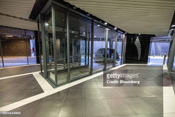 Podcar at a personal rapid transit station in Masdar City on the outskirts of Abu Dhabi, United Arab Emirates, on Thursday, March 23, 2023. The...