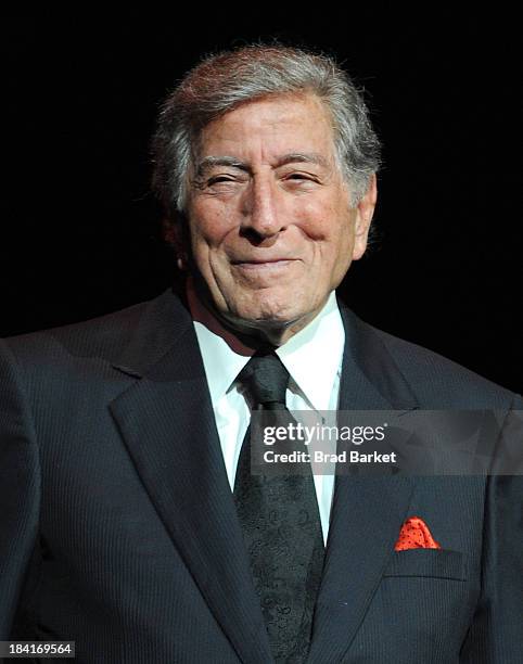 Singer Tony Bennett performs at Radio City Music Hall on October 11, 2013 in New York City.