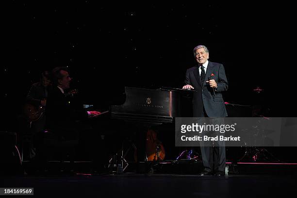 Singer Tony Bennett performs at Radio City Music Hall on October 11, 2013 in New York City.