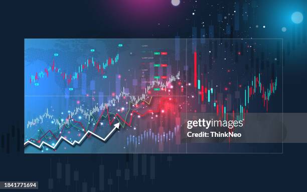 aktienmarkt abstrakte schnittstelle hintergrund mit finanzbericht. wirtschaftsdiagramme, zahlen und graphisches digitales futuristisches illustrationskonzept. - börsencrash stock-grafiken, -clipart, -cartoons und -symbole