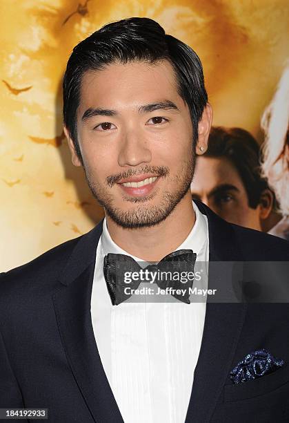 Actor Godfrey Gao arrives at the Los Angeles premiere of 'The Mortal Instruments: City Of Bones' at ArcLight Cinemas Cinerama Dome on August 12, 2013...