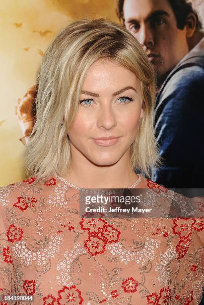 Actress Julianne Hough arrives at the Los Angeles premiere of 'The Mortal Instruments: City Of Bones' at ArcLight Cinemas Cinerama Dome on August 12,...