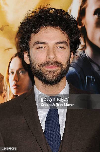 Actor Aidan Turner arrives at the Los Angeles premiere of 'The Mortal Instruments: City Of Bones' at ArcLight Cinemas Cinerama Dome on August 12,...