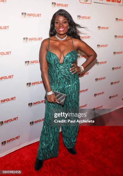 Nimi Adokiye attends the INFOLIST.com Red Carpet Holiday Extravaganza & toy drive for the children at Shriners Children's Hospital at Skybar on...