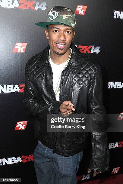 Personality Nick Cannon attends the NBA 2K14 premiere party on September 24, 2013 at Greystone Manor Supperclub in West Hollywood, California.