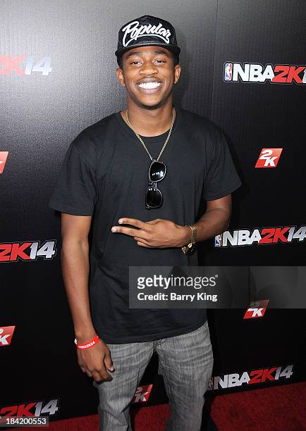 Football Player Malcolm Kelly attends the NBA 2K14 premiere party on September 24, 2013 at Greystone Manor Supperclub in West Hollywood, California.