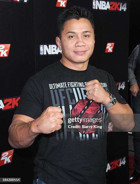 Mixed Martial Artist Cung Le attends the NBA 2K14 premiere party on September 24, 2013 at Greystone Manor Supperclub in West Hollywood, California.