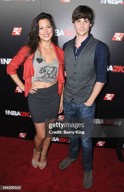 Actress Ciera Parrack and actor Devin Crittenden attend the NBA 2K14 premiere party on September 24, 2013 at Greystone Manor Supperclub in West...