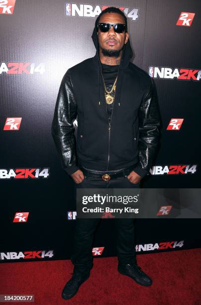 Rapper The Game attends the NBA 2K14 premiere party on September 24, 2013 at Greystone Manor Supperclub in West Hollywood, California.