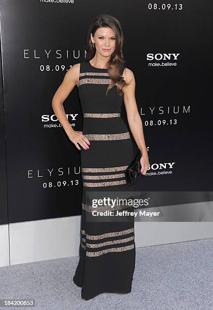 Actress Danielle Vasinova arrives at the Los Angeles premiere of 'Elysium' at Regency Village Theatre on August 7, 2013 in Westwood, California.