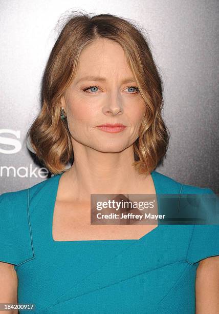 Actress Jodie Foster arrives at the Los Angeles premiere of 'Elysium' at Regency Village Theatre on August 7, 2013 in Westwood, California.