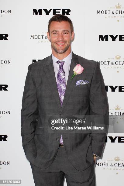 Kris Smith poses inside the Moet and Chandon Marquee during Spring Champion Stakes Day at Royal Randwick on October 12, 2013 in Sydney, Australia.