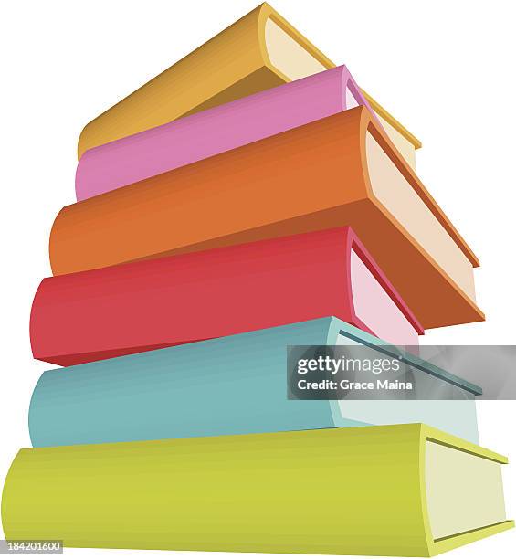 stack of huge books - vector - book stack white background stock illustrations