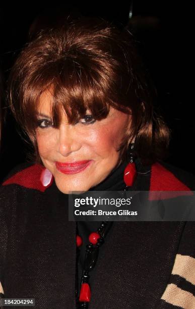 Connie Francis poses backstage at Nicolas King's show at Don't Tell Mama on October 11, 2013 in New York City.