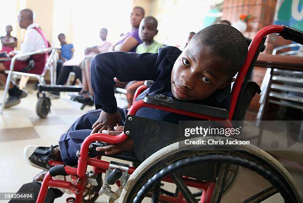 Children are seen at Sentebale supported St Angela's Centre for Children with Disabilities on October 11, 2013 in Maseru, Lesotho. Sentebale provides...