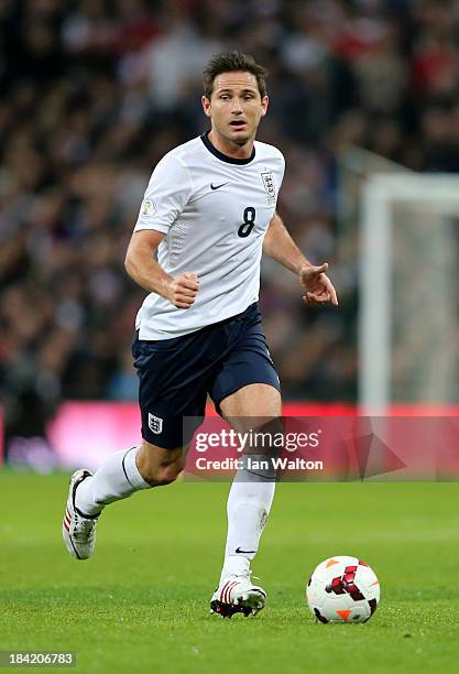Frank Lampard of England in action during the FIFA 2014 World Cup Qualifying Group H match between England and Montenegro at Wembley Stadium on...