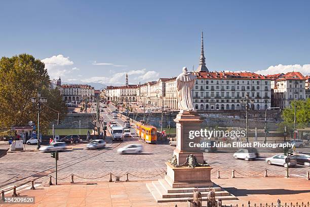 piazza vittorio veneto from gran madre di dio. - torino stock pictures, royalty-free photos & images