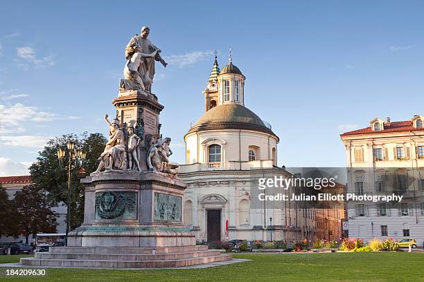 piazza carlo emanuele ii in central turin. - turin stock pictures, royalty-free photos & images