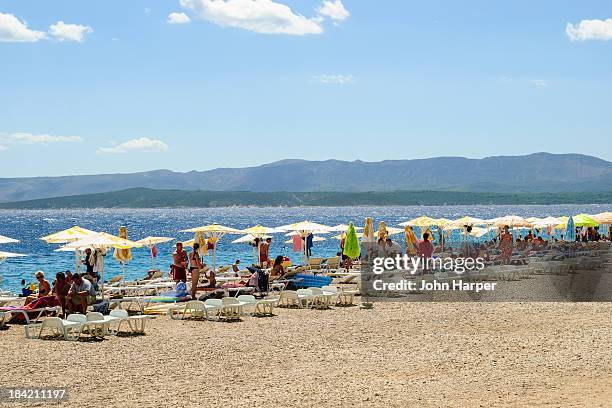 zlatni rat or golden cape, brac island, croatia - brac stock pictures, royalty-free photos & images