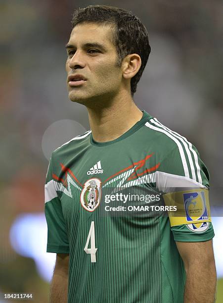 Rafael Marquez of the Mexican National team before their FIFA World Cup Brazil 2014 qualifying football match against Panama at the Azteca stadium in...