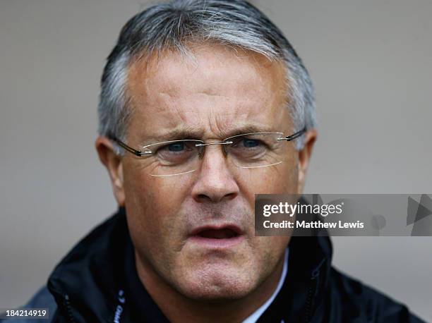 Micky Adams, manager of Port Vale looks on during the Sky Bet League One match between Port Vale and Peterborough United at Vale Park on October 12,...