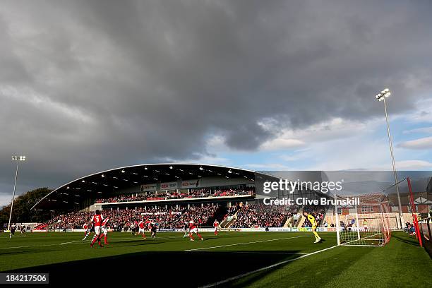 General view of Highbury stadium home of Fleetwood Town FC during the Sky Bet League Two match between Fleetwood Town and Chesterfield at Highbury...