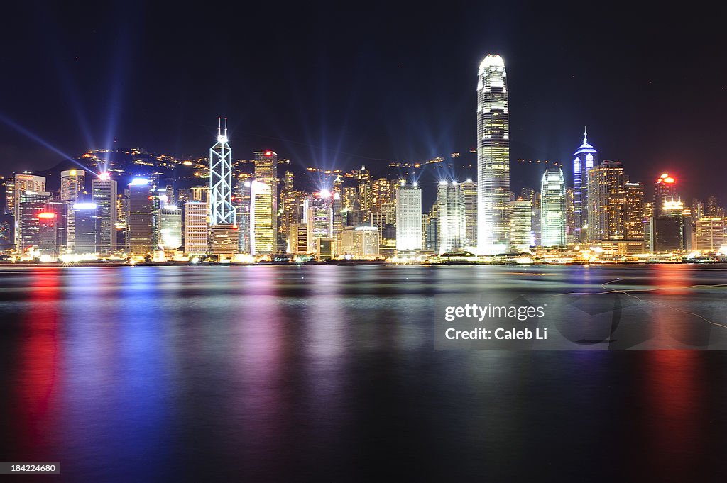 A night view of Victoria Harbour