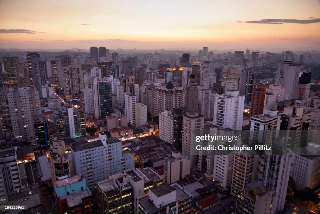 Brazil - Sao Paulo city at dusk.