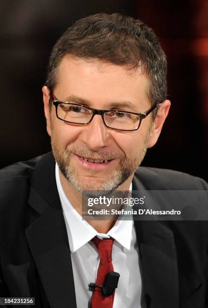 Tv host Fabio Fazio attends 'Che Tempo Che Fa' TV Show on October 12, 2013 in Milan, Italy.