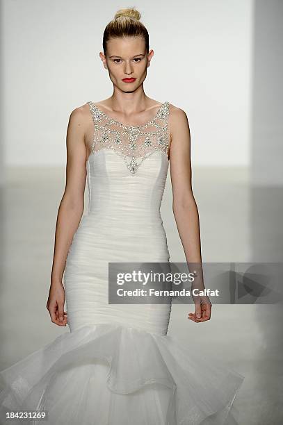 Model attends the Kenneth Pool Fall 2014 Bridal collection show at EZ Studios on October 12, 2013 in New York City.