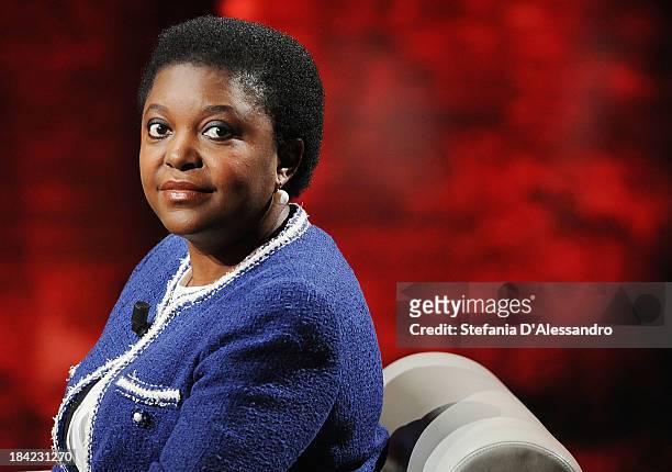 Italy's Integration Minister Cecile Kyenge attends 'Che Tempo Che Fa' TV Show on October 12, 2013 in Milan, Italy.