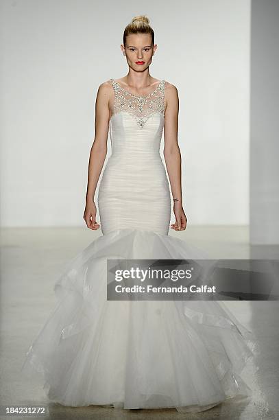 Model attends the Kenneth Pool Fall 2014 Bridal collection show at EZ Studios on October 12, 2013 in New York City.