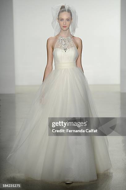 Model attends the Kenneth Pool Fall 2014 Bridal collection show at EZ Studios on October 12, 2013 in New York City.