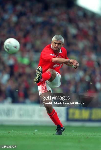 September 1996 - English Football Premier League - Middlesbrough v Arsenal - Fabrizio Ravanelli of Middlesbrough takes a free kick.