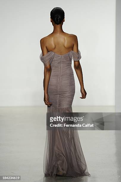 Model attends the Kenneth Pool Fall 2014 Bridal collection show at EZ Studios on October 12, 2013 in New York City.