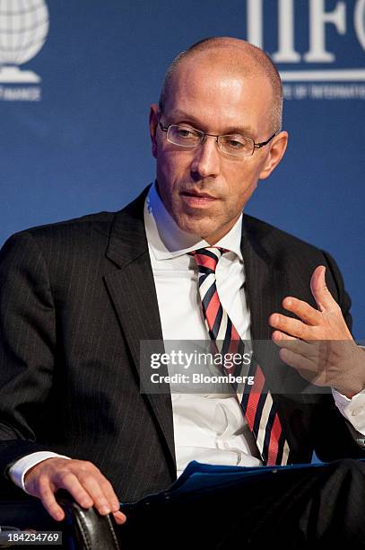 Joerg Asmussen, member of the executive board for the European Central Bank, speaks during the Institute Of International Finance Annual Membership...