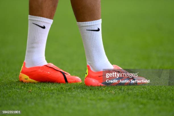 Detailed view of the Adidas Predator boots worn by Trent Alexander-Arnold of Liverpool prior to the Premier League match between Crystal Palace and...