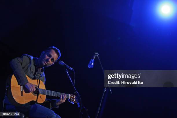 Jorge Drexler performing at the New York Society for Ethical Culture on Tuesday night, October 8, 2013.