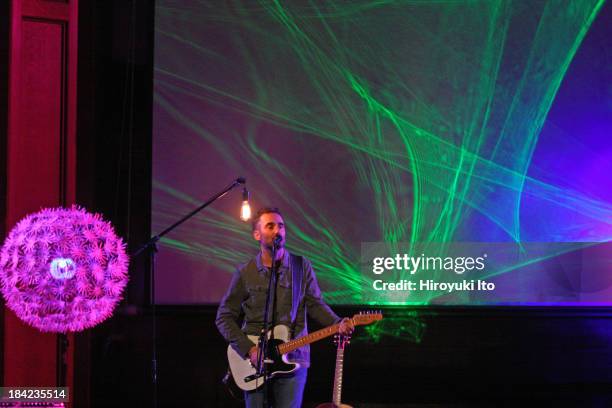 Jorge Drexler performing at the New York Society for Ethical Culture on Tuesday night, October 8, 2013.