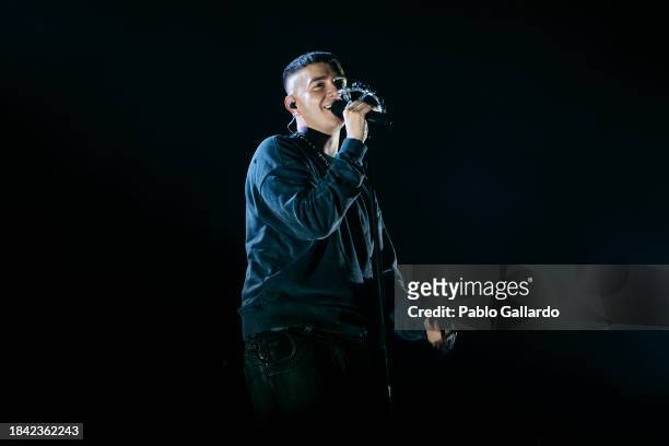 Singer Recycled J performs on stage at Industrial Copera on December 08, 2023 in Granada, Spain.