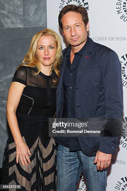 Gillian Anderson and David Duchovny attend The Truth Is Here: David Duchovny And Gillian Anderson On "The X-Files" at The Paley Center for Media on...