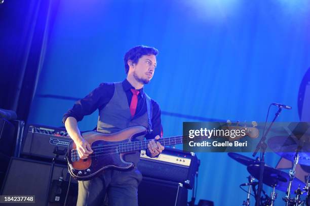 My Morning Jacket performs during CBGB Music & Film Festival 2013 at Times Square on October 12, 2013 in New York City.