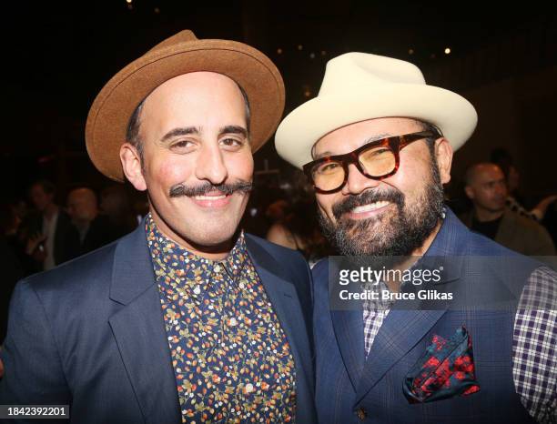 Nehal Joshi and Orville Mendoza pose at the opening night party for the new Avett Brothers musical "Swept Away" at Arena Stage on December 8, 2023 in...